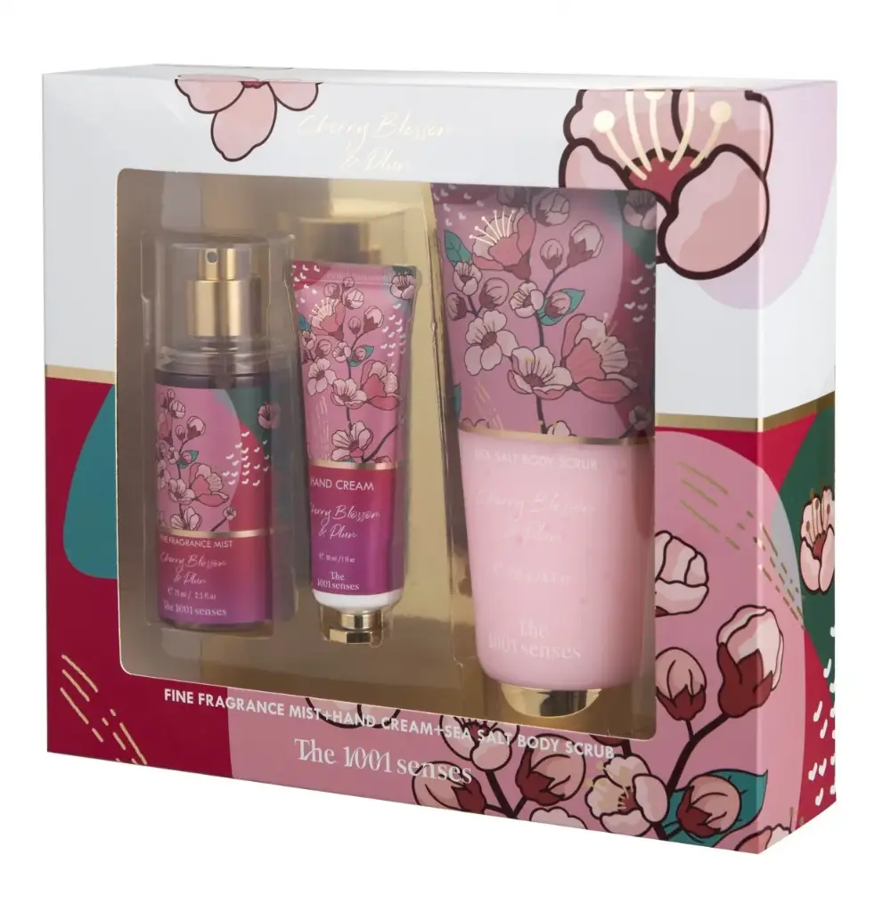ذا 1001 سينسز - طقم هدية بزهر الكرز والبرقوق 3 قطع