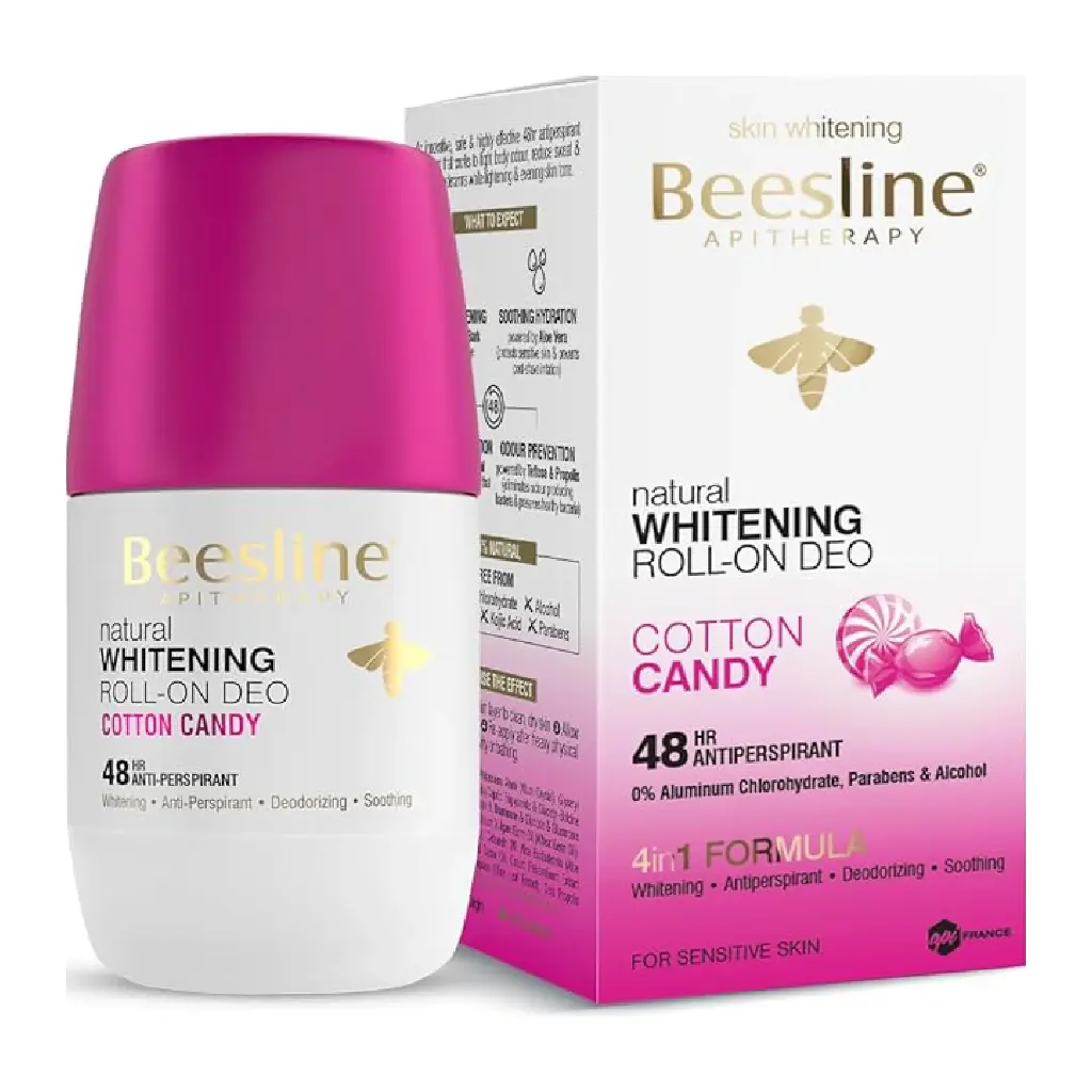 BEESLINE - WHITENING ROLL-ON DEODORANT COTTON CANDY 48HR ANTIPERSPIRANT 50ML
