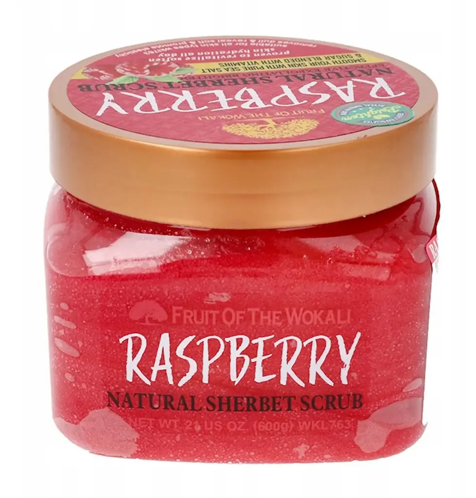 FRUIT OF THE WOKALI - RASPBERRY NATURAL SHERBET BODY SCRUB 600G