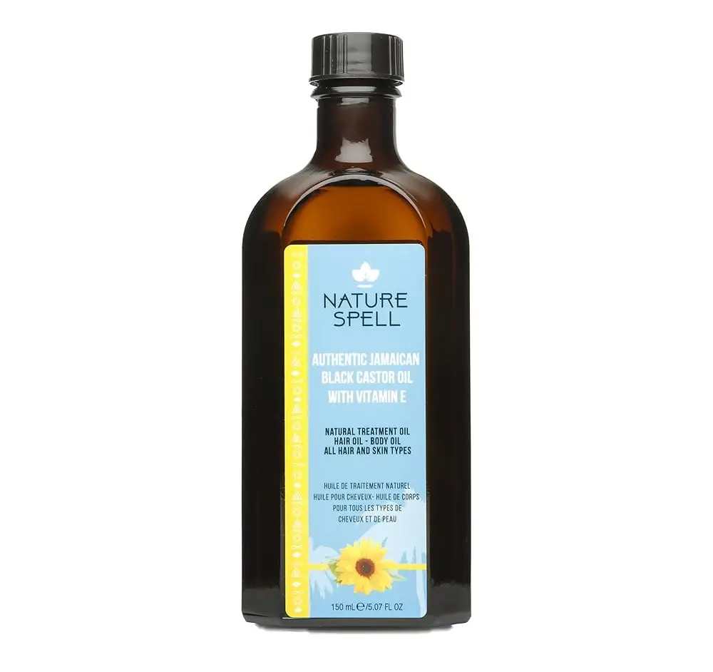 NATURE SPELL - AUTHENTIC JAMAICAN BLACK CASTOR OIL WITH VITAMIN E NATURAL TREATMENT OIL HAIR OIL AND BODY OIL ALL HAIR AND SKIN TYPES 150ML