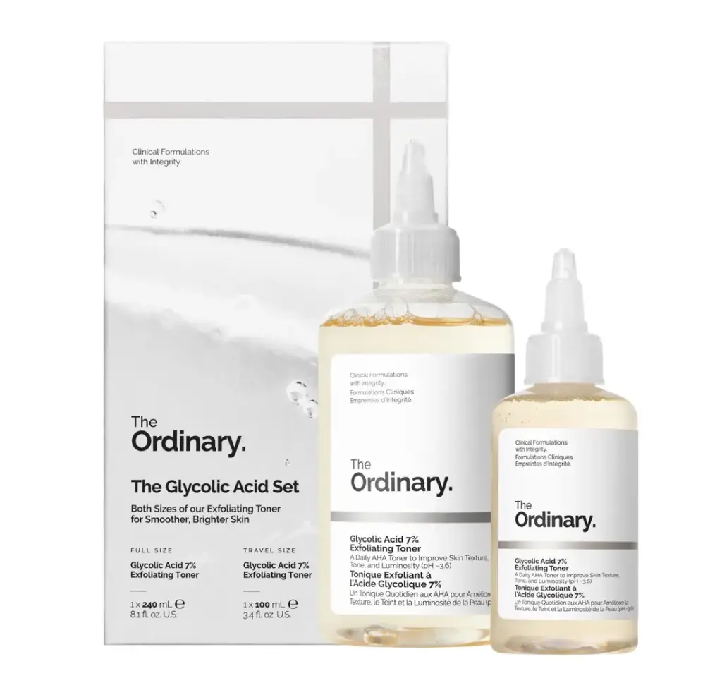 THE ORDINARY - FACIAL CARE SET GLYCOLIC ACID 7% EXFOLIATING TONER 240ML+100ML