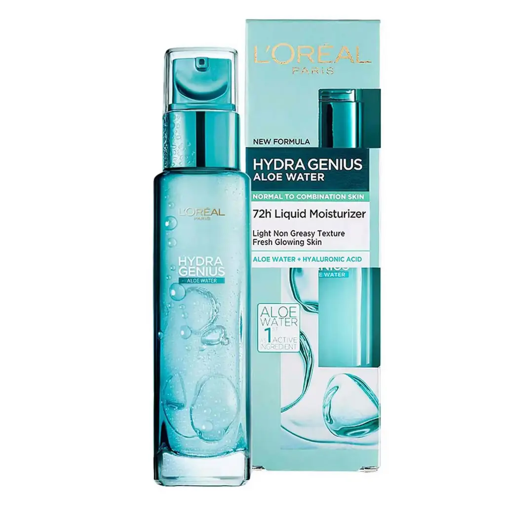 L'ORÉAL PARIS - LIQUID MOISTURISER HYDRATING FOR UP TO 72 HOURS HYDRA GENIUS ALOE WATER 70ML