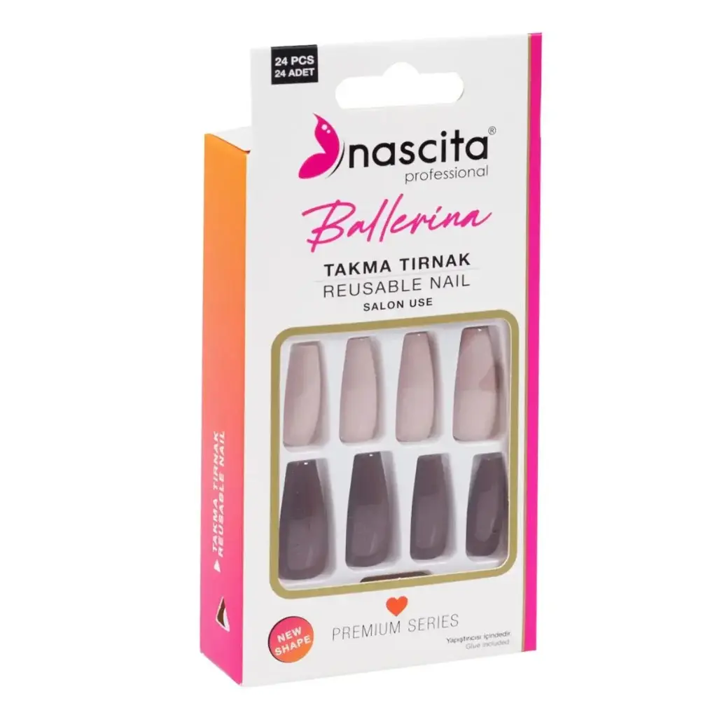 NASCITA - BALLERINA REUSABLE NAIL 24PCS WITH GLUE 155
