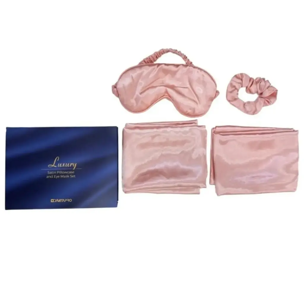 DAMITARPO - SATIN PILLOWCASE AND EYE MASK SET 4PCS