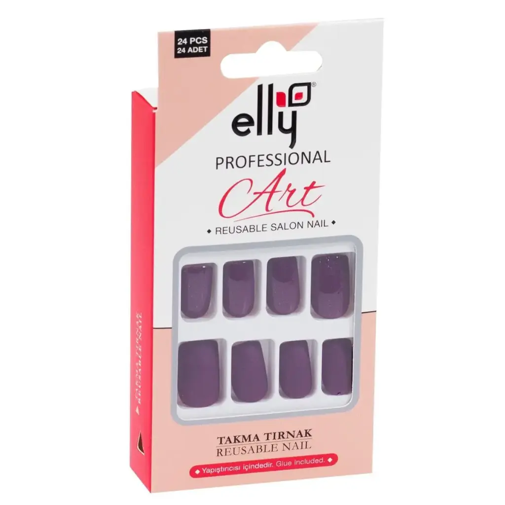 ELLY - CATT REUSABLE NAIL 24PCS WITH GLUE 0081