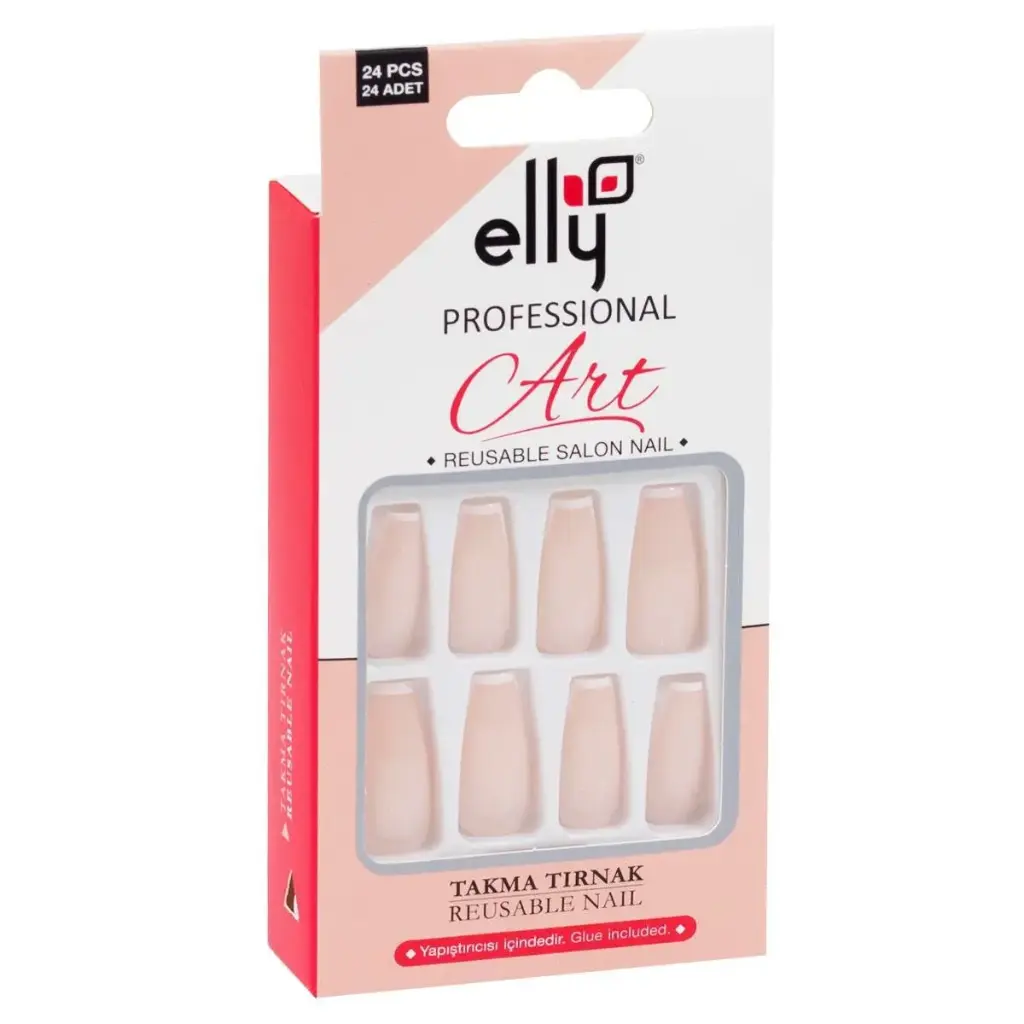 ELLY - CATT REUSABLE NAIL 24PCS WITH GLUE 0080