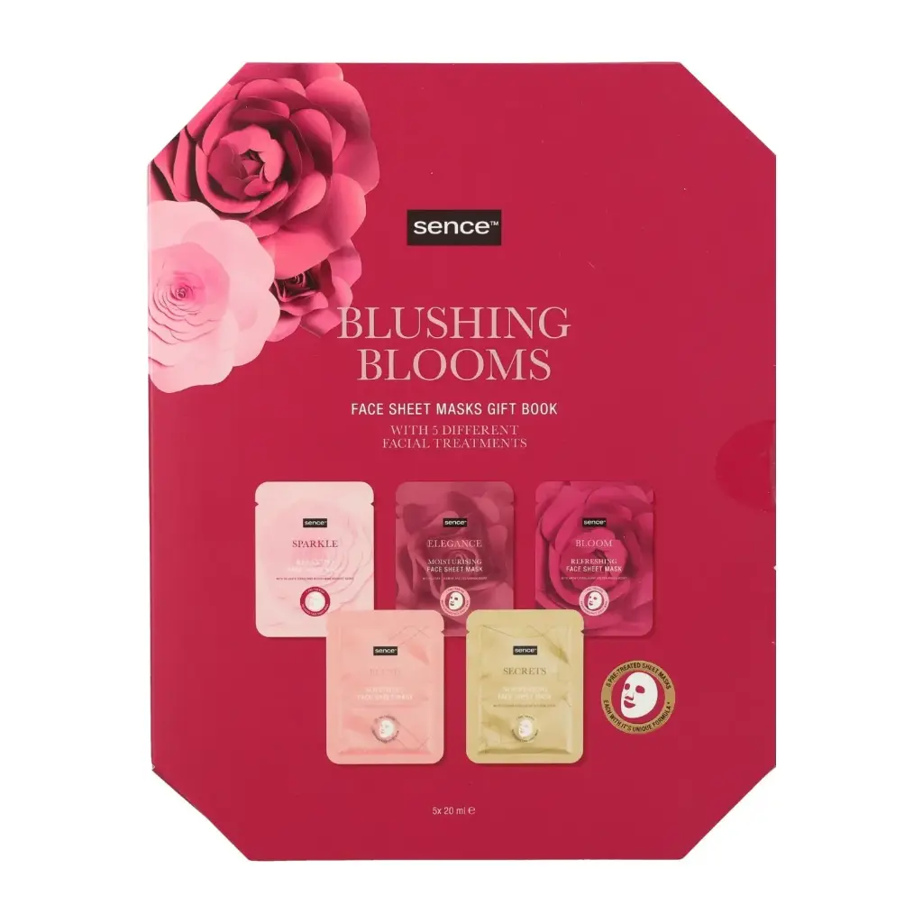 SENCE - BLUSHING BLOOMS FACE SHEET MASKS GIFT BOOK  5PCS*20ML