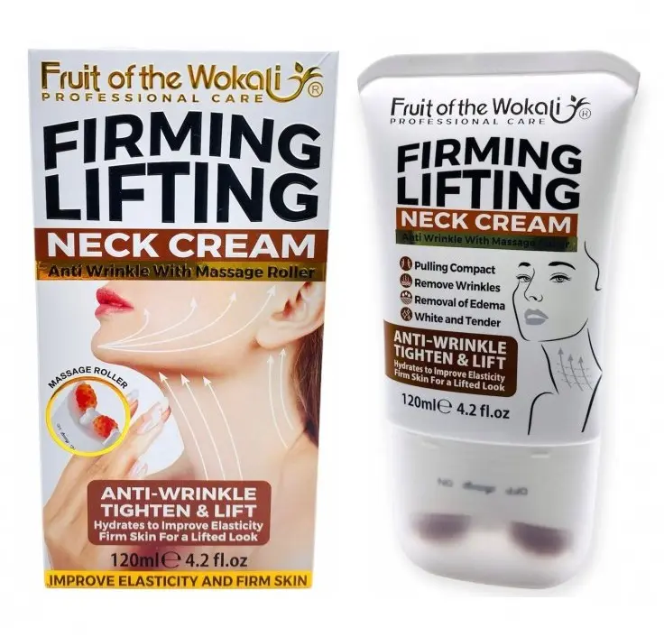 WOKALI - FIRMING LIFTING NECK CREAM ANTI WRINKLE WITH MASSAGE ROLLER 120ML