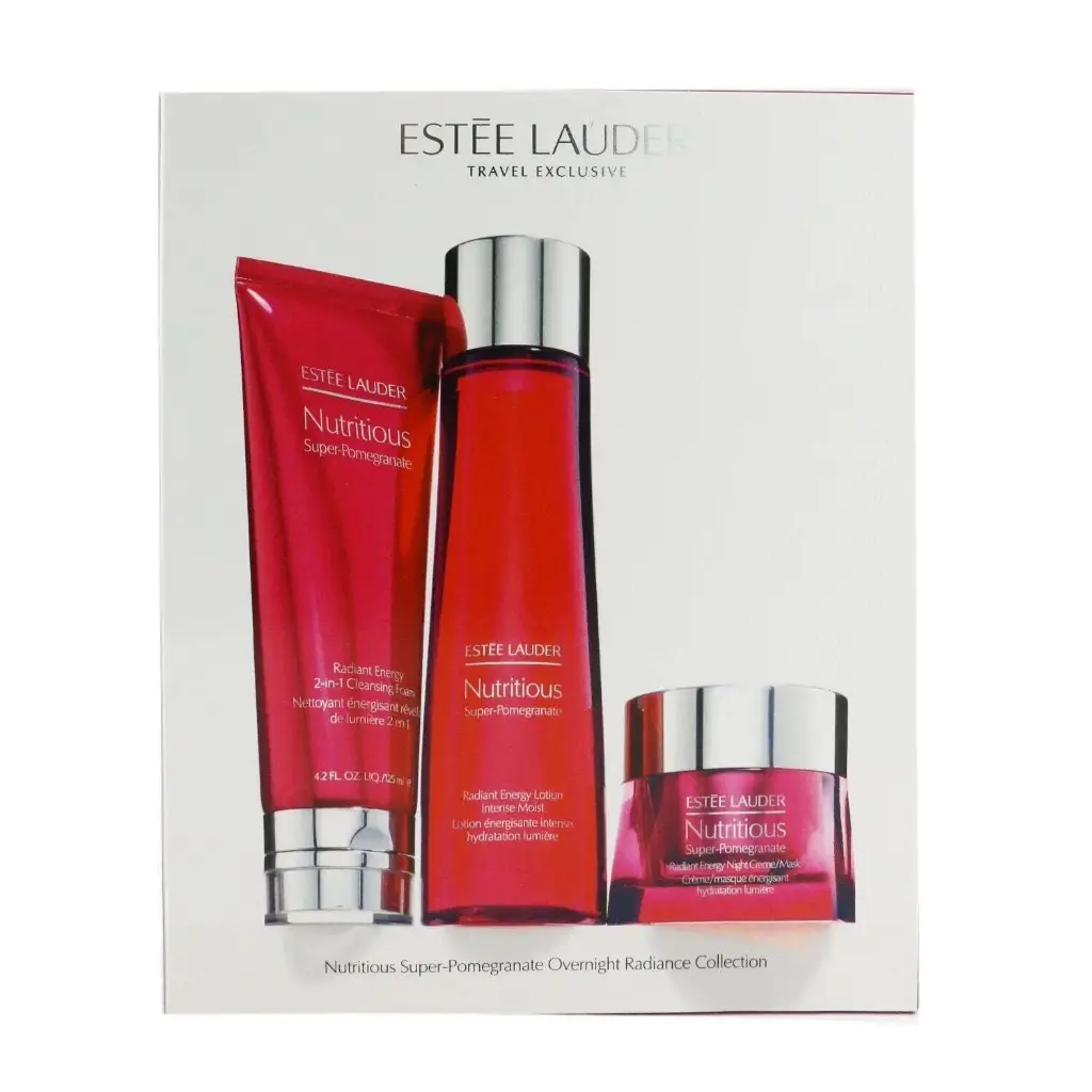 ESTEE LAUDER - NUTRITIOUS SUPER-POMEGRANATE OVERNIGHT RADIANCE COLLECTION 3PCS