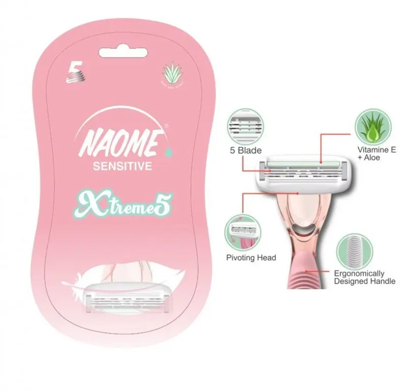 NAOME - WOMEN'S RAZORS FOR SENSITIVE SKIN WITH ALOEVERA 3PCS