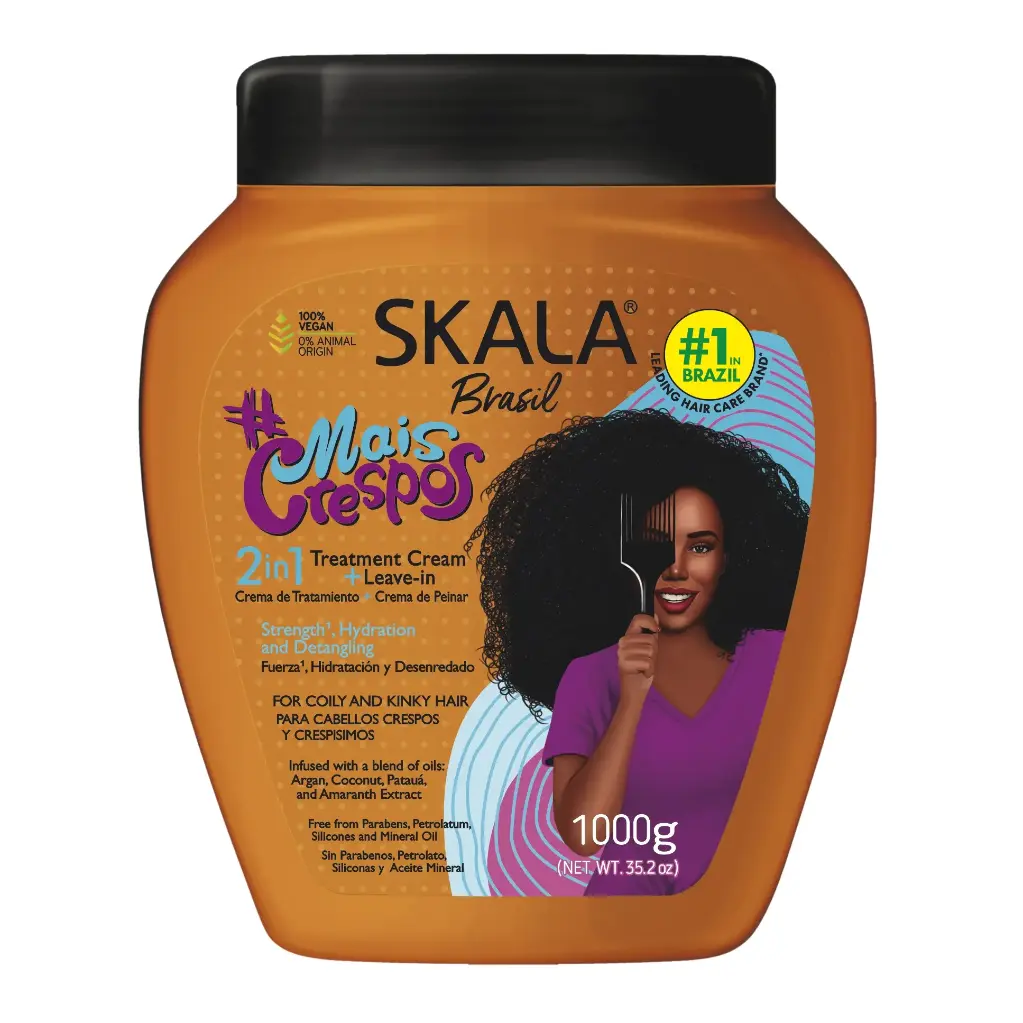 SKALA - MAIS CRESPOS 2 IN 1 CREMA STYLING CREAM WITH A BLEND OF AMAZONIAN OILS, AMINO ACIDS, AND ORGANIC OIL AND VITAMIN COMPLEX THAT DEEPLY MOISTURIZES, DETANGLES, AND NOURISHES HAIR 1000G