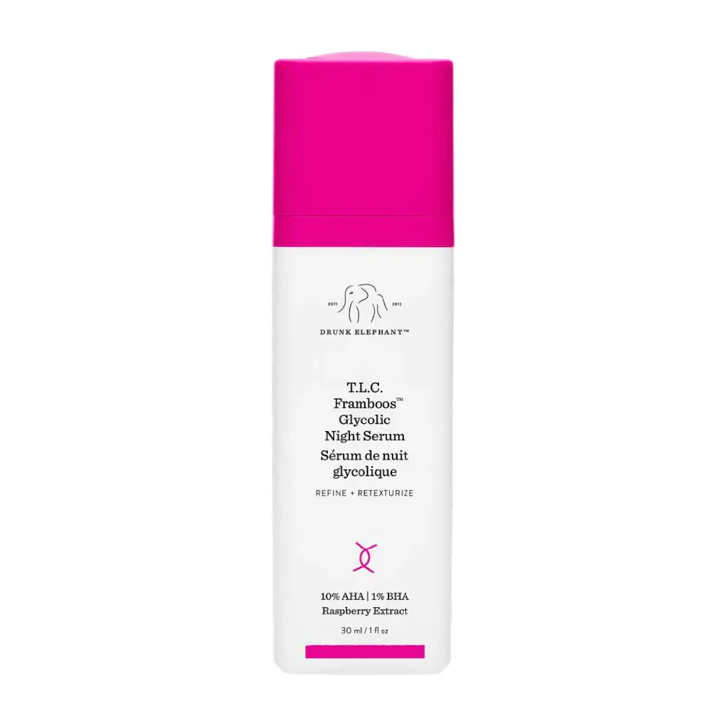 DRUNK ELEPHANT - T.L.C. FRAMBOOS GLYCOLIC NIGHT SERUM EXFOLIATES AND SMOOTHES SKIN, REDUCES PORES 30ML