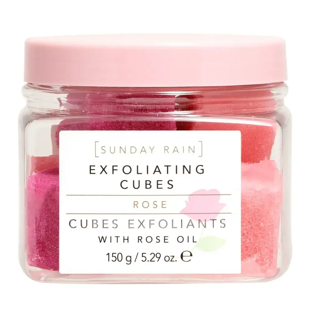 SUNDAY RAIN - ROSE EXFOLIATING CUBES 150G