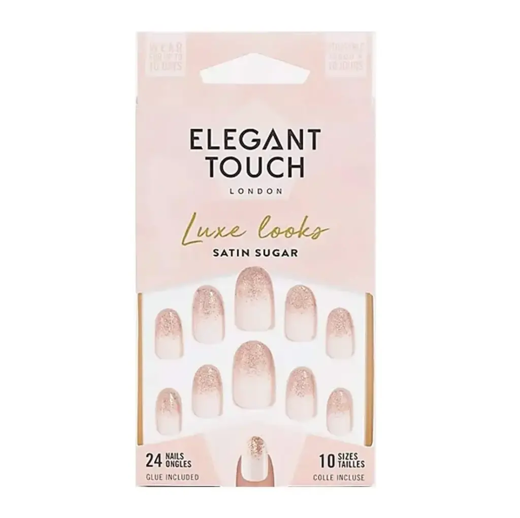 ELEGANT TOUCH - LUXE LOOKS FALSE NAILS COLLECTION SATIN SUGAR WITH GLUE 24 NAILS