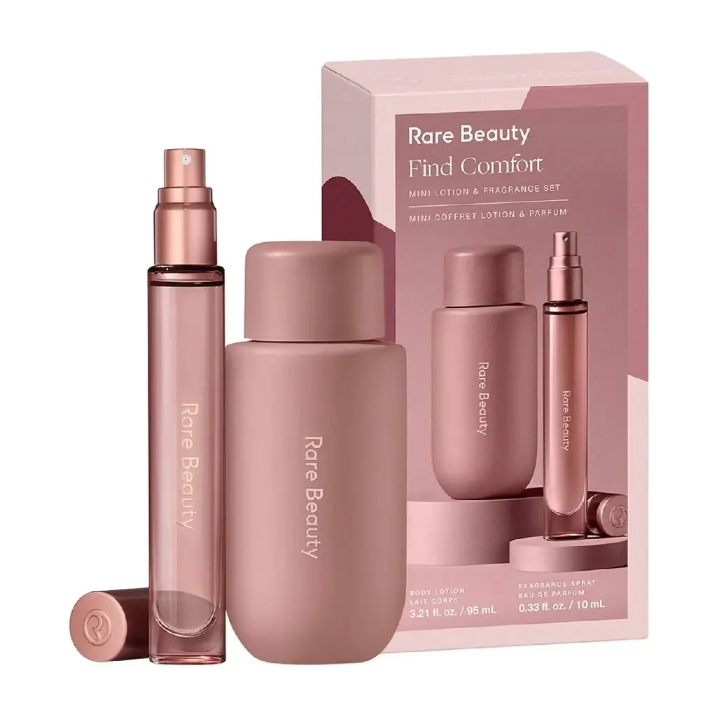 ريير بيوتي - طقم فاييند كومفورت لوشن صغير + عطر