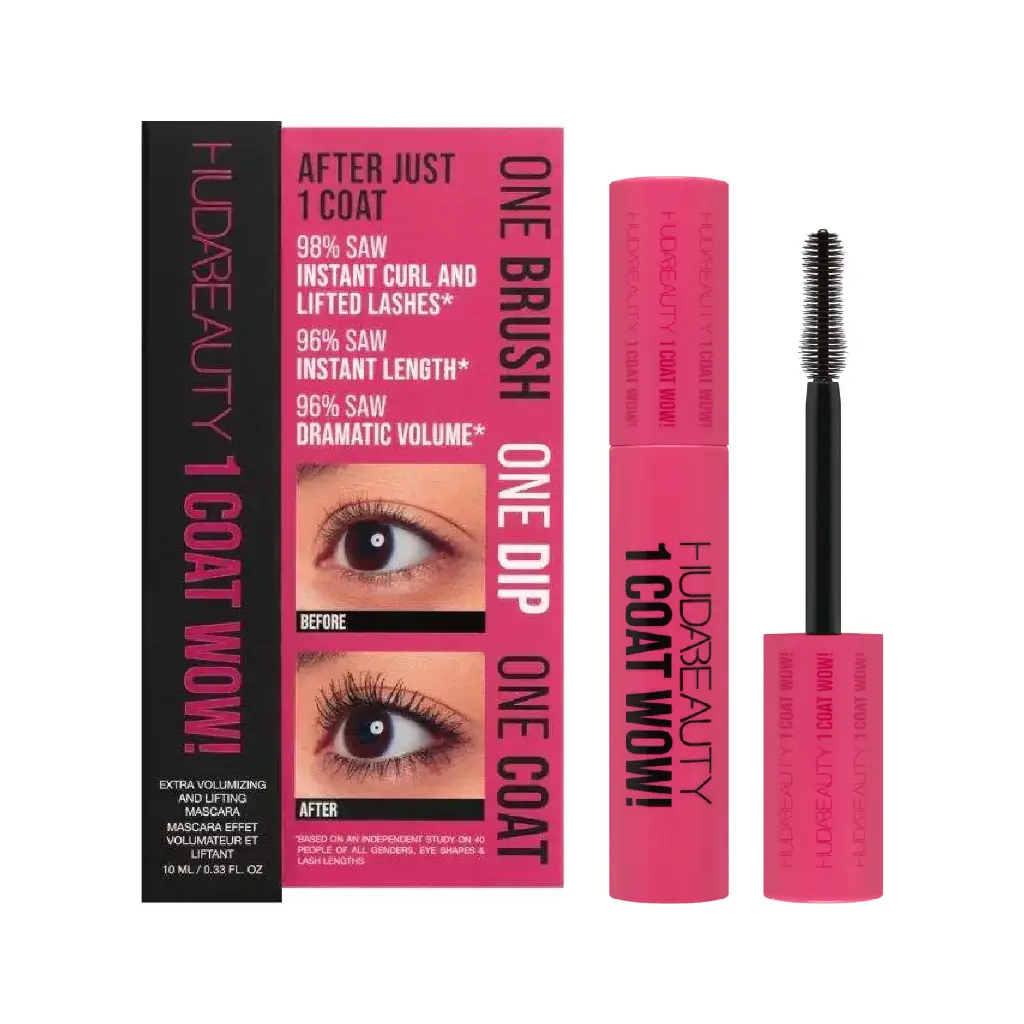 HUDA BEAUTY - 1 COAT WOW! - EXTRA VOLUME AND LIFTING MASCARA 10ML
