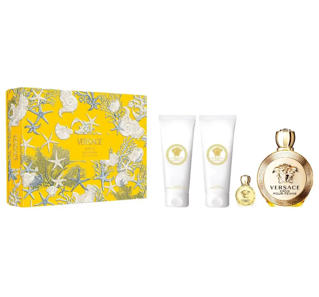 VERSACE - GIFT SET EROS POUR FEMME EDP 100ML + 5ML + SHOWER GEL 100ML + LOTION 100ML