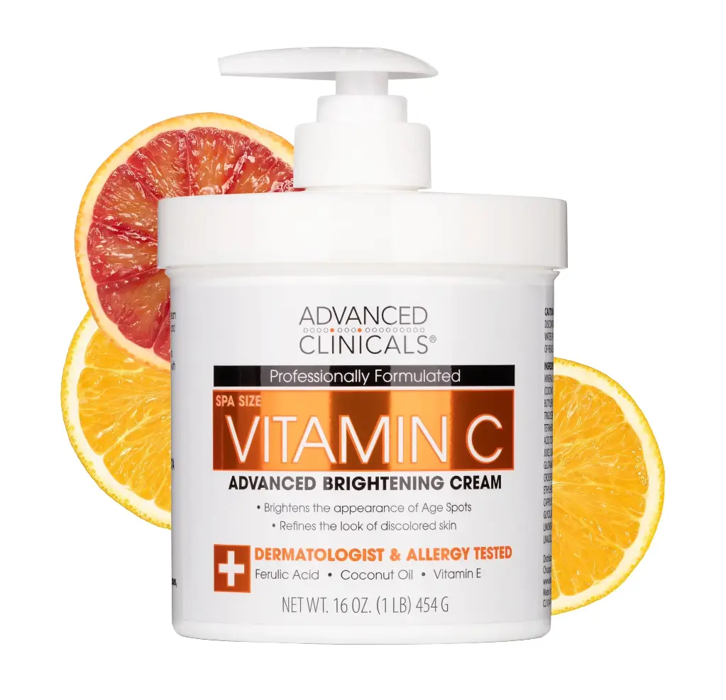 ADVANCED CLINICALS - BRIGHTENING VITAMIN C BODY CREAM FOR DARK SPOTS AND AGE SPOTS 454G