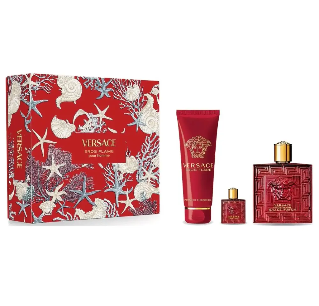 VERSACE - GIFT SET EROS FLAME EDP 100ML + 5ML + SHOWER GEL 150ML