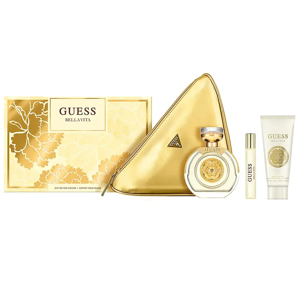 GUESS - GIFT SET BELLA VITA EDP 100ML + 15ML + BODY LOTION 100ML + GUESS HAND BAG