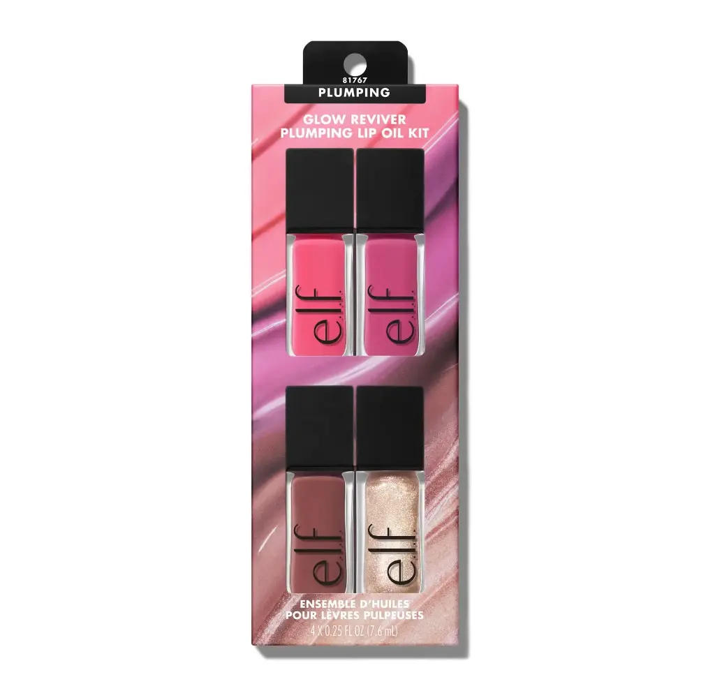 E.L.F - GLOW REVIVER PLUMPING LIP OIL KIT 4PCS * 7.6ML