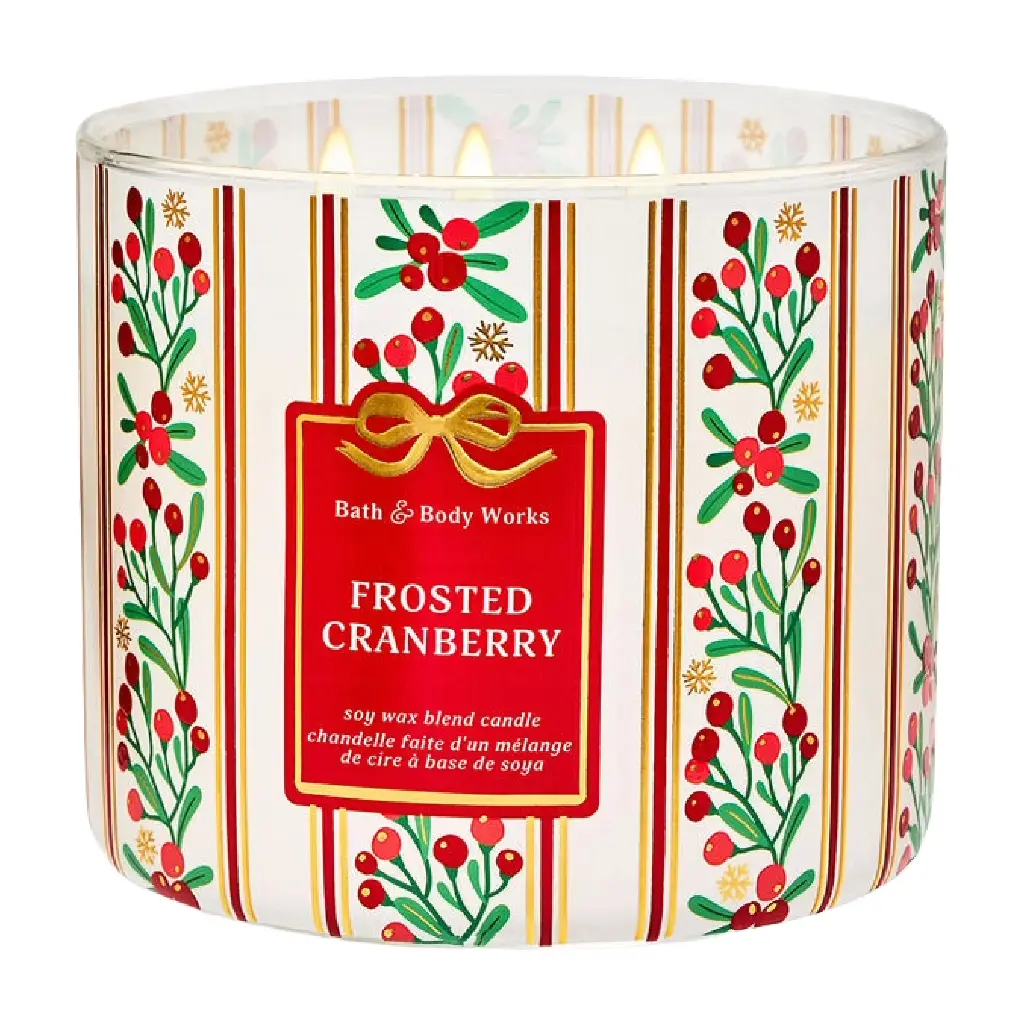 BATH & BODY WORKS - FROSTED CRANBERRY CANDLE 411G