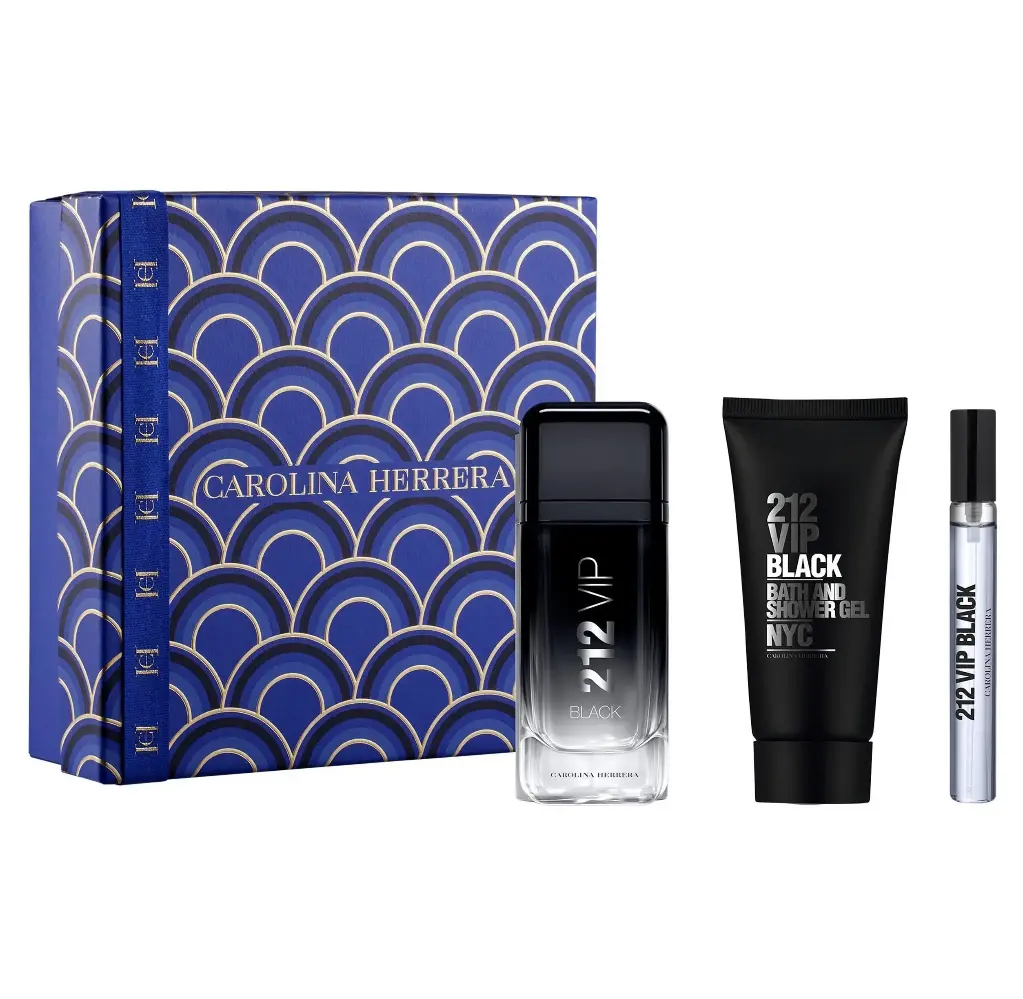 CAROLINA HERRERA - GIFT SET 212 VIP BLACK EDP 100ML + 10ML + SHOWER GEL 100ML