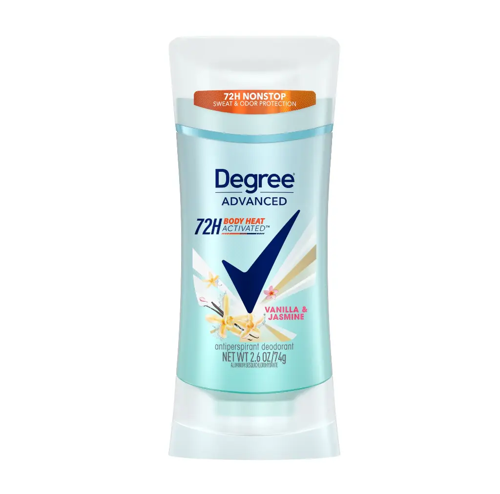 ديجري - مزيل عرق مضاد للتعرق فانيللا & جاسمين مفعّل بحرارة الجسم 72 ساعة 74 جرام