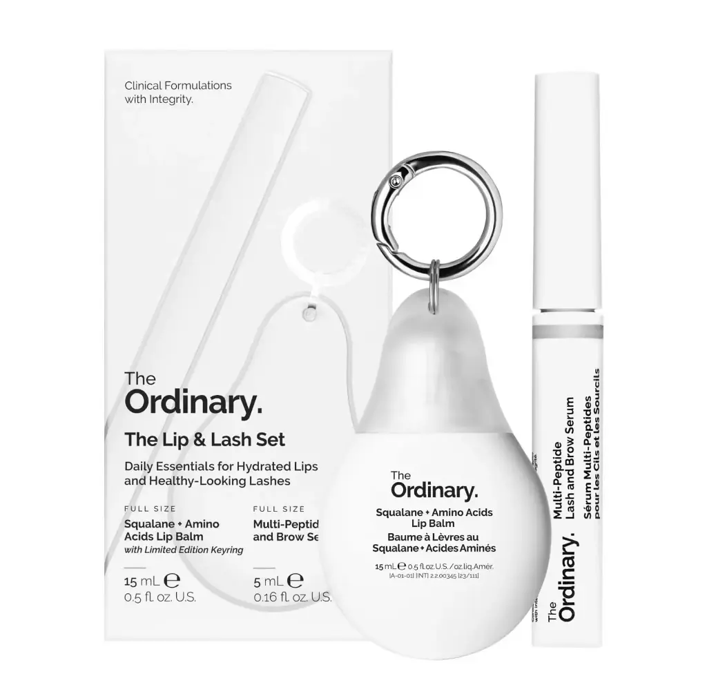 THE ORDINARY - LIP & LASH SET DAILY ESSENTIALS FOR HYDRATED LIPS AND HEALTHY LOOKING LASHES 15ML + 5ML