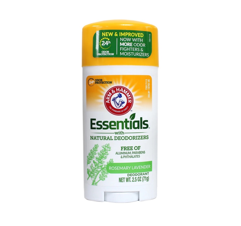 ARM & HAMMER - ESSENTIALS ROSEMARY LAVENDER NATURAL DEODORANT 24‑HOUR FRESHNESS 71G