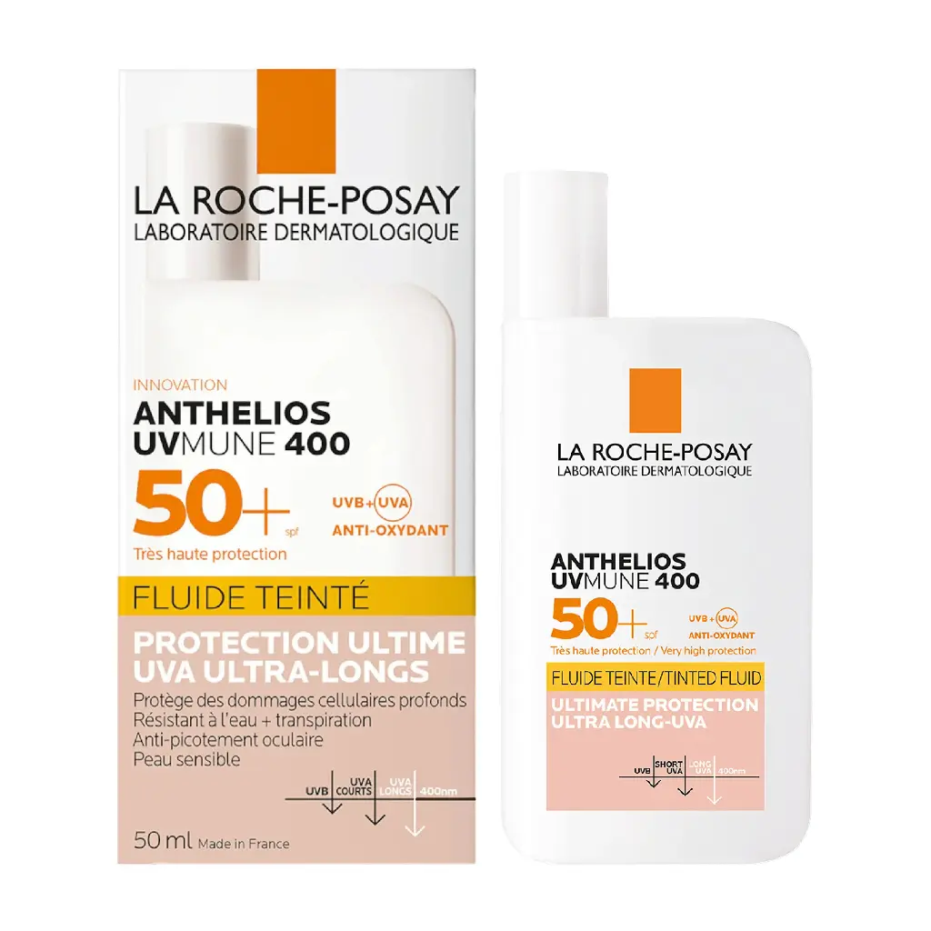 لا روش بوزيه - أنثيليوس UVMUNE 400 سائل ملون بعامل حماية من الشمس درجة 50 حجم 50 مل