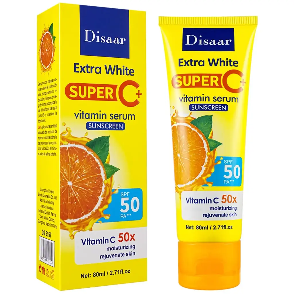 DISAAR - VITAMIN C SERUM SUNSCREEN SPF 50 PA+++ MOISTURIZING REJUVENATE SKIN PROTECTION UVA 80ML
