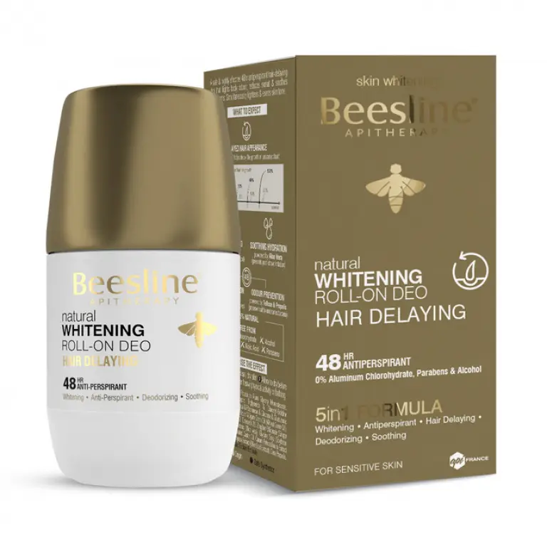 BEESLINE - NATURAL WHITENING ROLL-ON DEO HAIR DELAYING 48HR ANTI PERSPIRANT 50ML