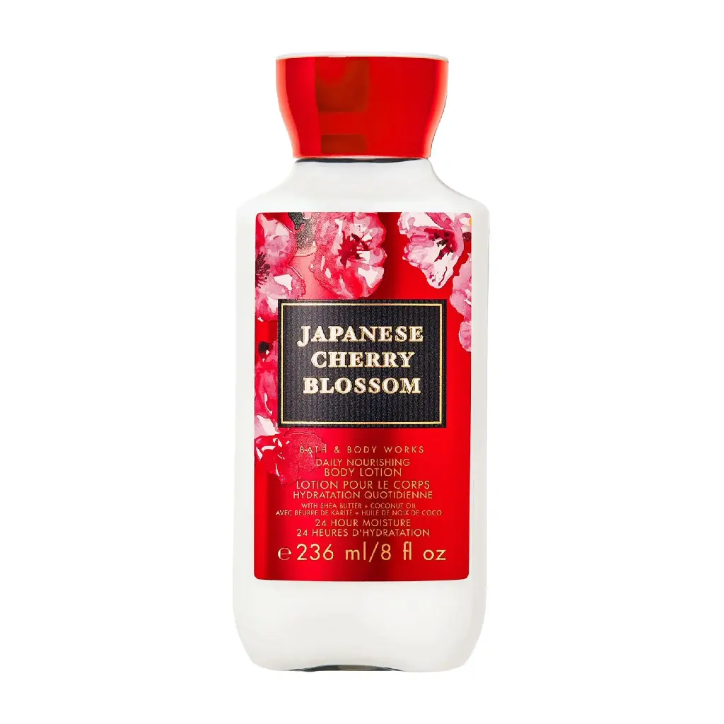 BATH & BODY WORKS - JAPANESE CHERRY BLOSSOM 24-HOUR MOISTURE BODY LOTION 236ML