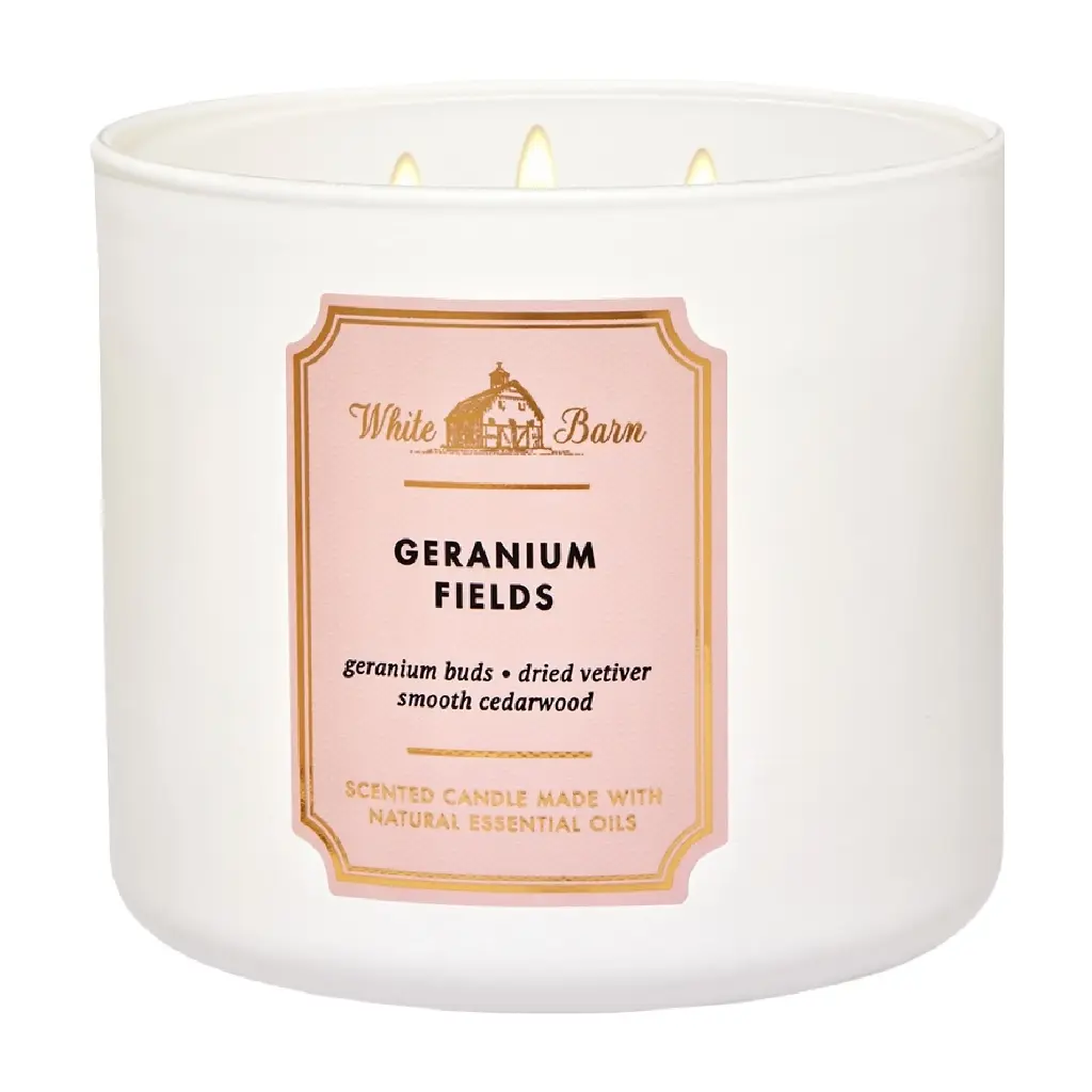 BATH & BODY WORKS - GERANIUM FIELDS CANDLE 411G