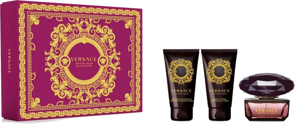 VERSACE - GIFT SET CRYSTAL NOIR EDT 50ML + BODY LOTION 50ML + SHOWER GEL 50ML