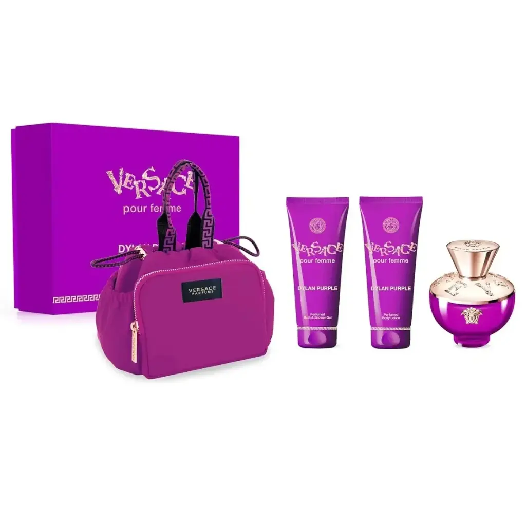 VERSACE - GIFT SET DYLAN PURPLE EDP 100ML + BODY LOTION 100ML + SHOWER GEL 100ML + HAND BAG