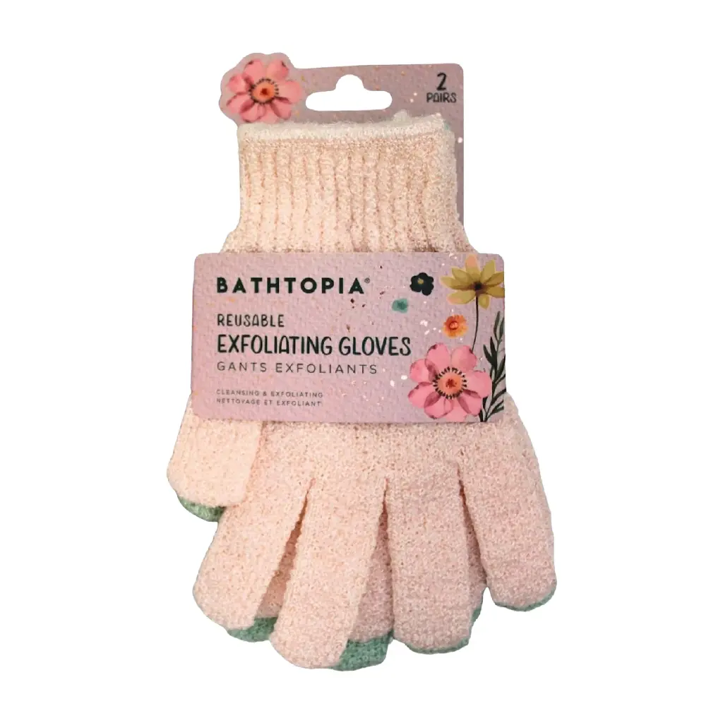 BATHTOPIA - REUSABLE EXFOLIATING GLOVES 2PAIRS