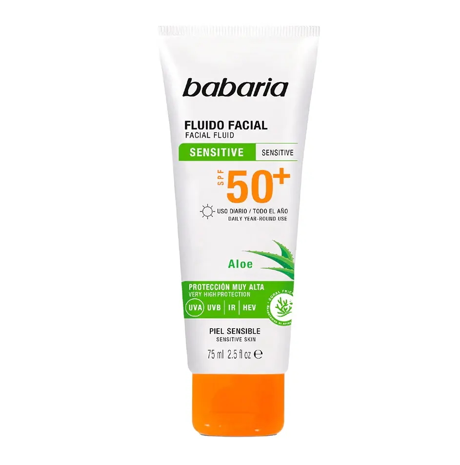 BABARIA - FLUIDO FACIAL SPF 50 SENSITIVE ALOE 75ML