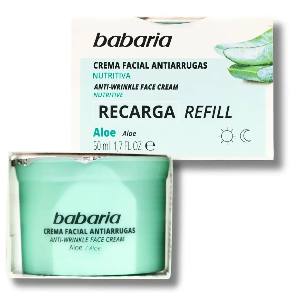 BABARIA - REFILL CREMA FACIAL ANTIARUGAS ALOE VERA 50ML