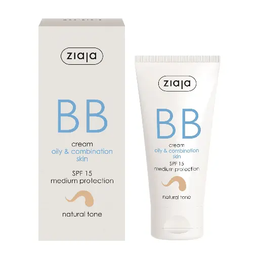 ZIAJA - BB CREAM OILY & COMBINATION SKIN SPF15 MEDIUM PROTECTION NATURAL TONE 50ML