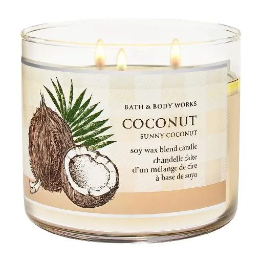 BATH & BODY WORKS - COCONUT SUNNY COCONUT SCENTED CANDLE 411G