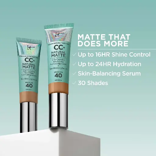 IT COSMETICS - CC+ CREAM NATURAL MATTE FOUNDATION WITH SPF40 32ML