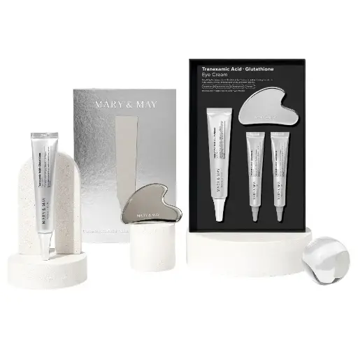 ماري آند ماي - طقم كريم العيون بحمض الترانيكساميك والجلوتاثيون 4 قطع
