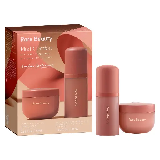 RARE BEAUTY - FIND COMFORT - AWAKEN CONFIDENCE MINI BODY ESSENTIALS GIFT SET BOUNCY BODY CREAM 75ML + BODY & HAIR FRAGRANCE MIST 50ML