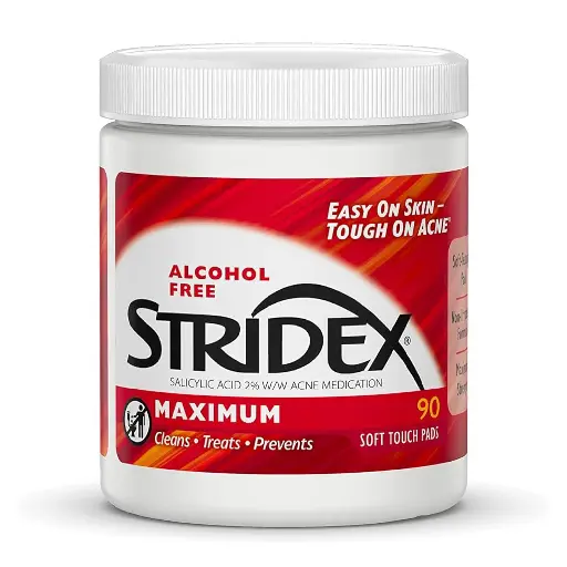 STRIDEX - MEDICATED ACNE TREATMENT PADS MAXIMUM STRENGTH 2.0% SALICYLIC ACID 90 ACNE PADS