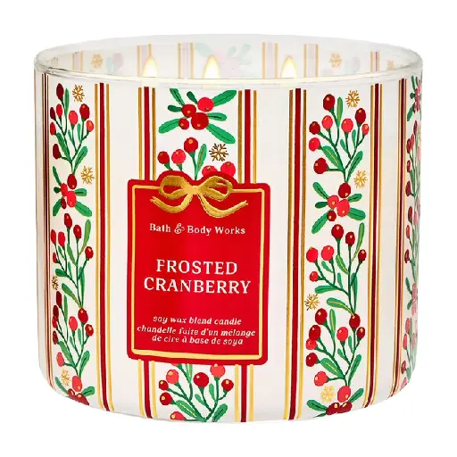 BATH & BODY WORKS - FROSTED CRANBERRY CANDLE 411G