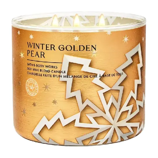 BATH & BODY WORKS - WINTER GLODEN PEAR CANDLE 411G