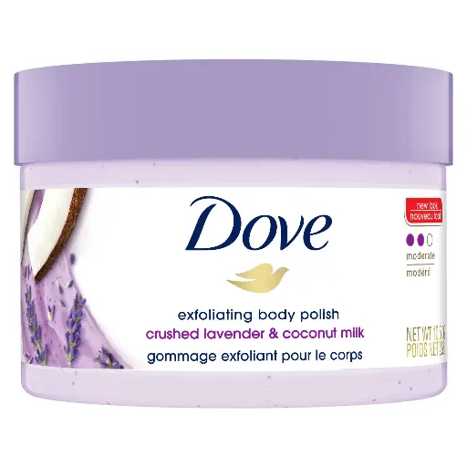 دوف - مقشر جسم للبشرة الجافة باللافندر المجروش وحليب جوز الهند 298 جرام