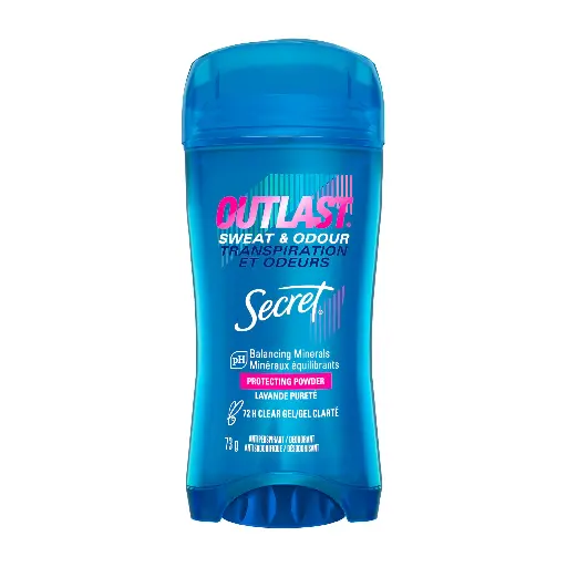 SECRET - OUTLAST SWEAT & ODOR PROTECTING POWDER DEODORANT 72HR CLEAR GEL 73G